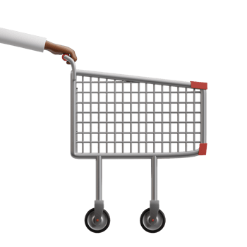 Hand Holding Shopping Cart Side View png
