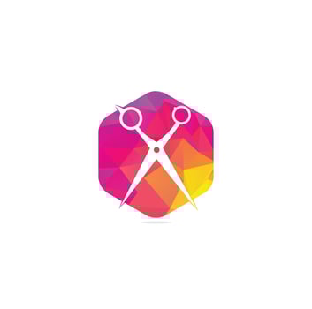 Logo for barbershop, hair salon. Scissors icon barbershop logo sign. vector