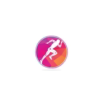 Physiotherapy treatment design template vector with people run. Colorful vector health. Physiotherapy clinic logo. Physiotherapy logo