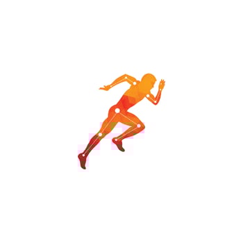 Physiotherapy treatment design template vector with people run. Colorful vector health. Physiotherapy clinic logo. Physiotherapy logo
