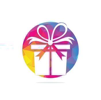 Gift box vector logo design. illustration of gift box present, greeting, surprise. Greeting box or wrap gift box.