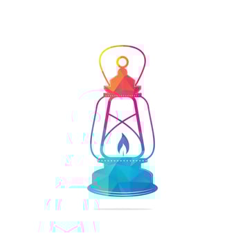 Kerosene lamp. Vector illustration isolated on white background.