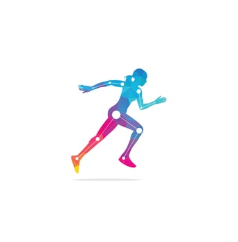 Physiotherapy treatment design template vector with people run. Colorful vector health.