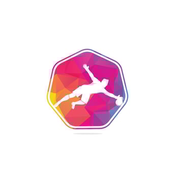 Goalkeeper player logo. Modern Soccer Player In Action Logo - Save By The Goalkeeper vector