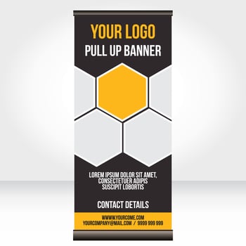 Roll up banner pull up template blank design vector