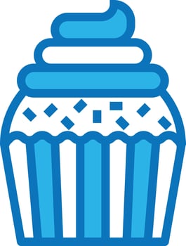cup cake party dessert bekery birthday - blue icon vector