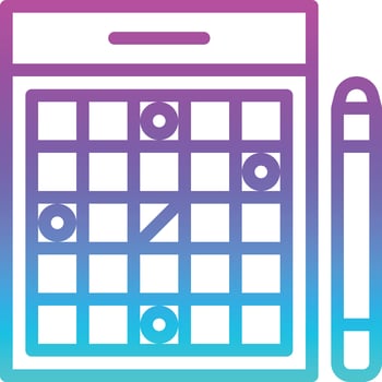 bingo dot pen winner - gradient icon vector