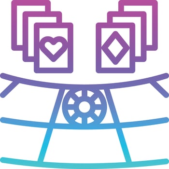baccarat casino game cards winner betting - gradient icon vector