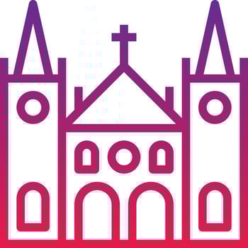 church monuments celebration catholic cultures - gradient icon vector