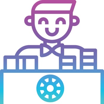 chips exchange croupier stall money - gradient icon vector