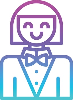 croupier girl woman worker business - gradient icon vector