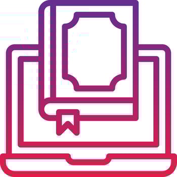 digital library book ebook online multimedia - gradient icon vector