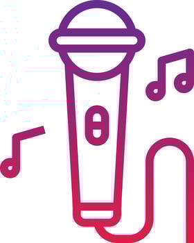 karaoke party music sing singer - gradient icon vector
