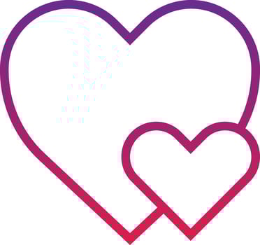 love heart shapes like - gradient icon vector
