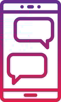mobile messaging messenger social multimedia - gradient icon vector