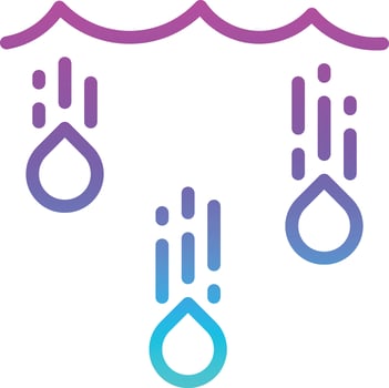 raining falling water drop - gradient icon vector