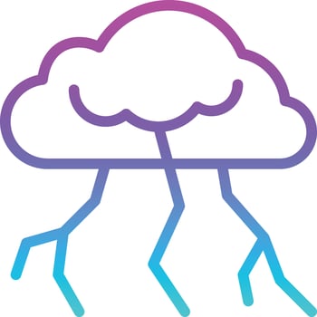 thunderstrom thunder strom rain - gradient icon vector