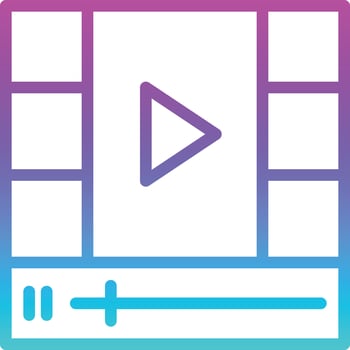 video player online media advertisment - gradient icon vector