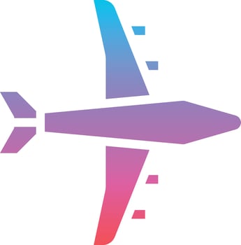 airplane transportation plane - gradient solid icon vector
