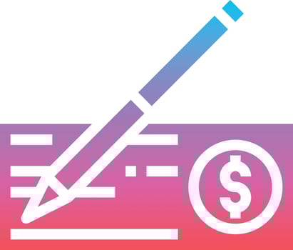 check sign money cash - gradient solid icon vector
