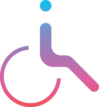 disabled person wheelchair - gradient solid icon vector