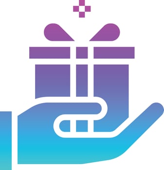 gift party present surprise birthday - gradient solid icon vector