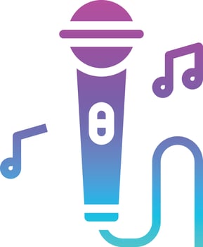 karaoke party music sing singer - gradient solid icon vector