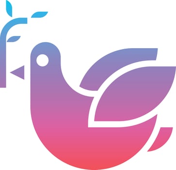 peace dove hippie pacifism cultures - gradient solid icon vector
