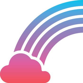 rainbow colorful cloud weather - gradient solid icon vector