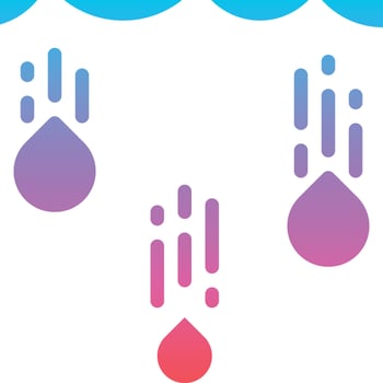raining falling water drop - gradient solid icon vector