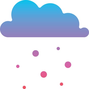 snowing raining falling winter rain - gradient solid icon vector