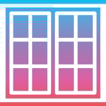 window tool build construction - gradient solid icon vector