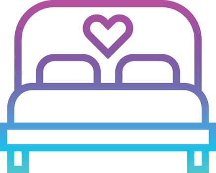 bed love heart furniture marriage romantic bedroom furniture and household love and romance - gradient icon vector