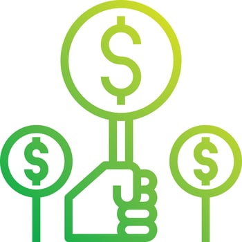 auction winner vote money deal trade - gradient icon vector