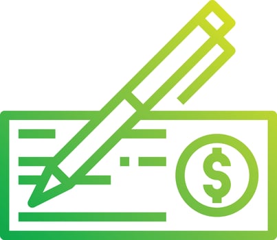 check sign money cash - gradient icon vector
