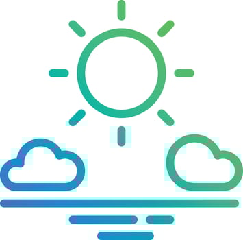 clear sky sunshine sea - gradient icon vector