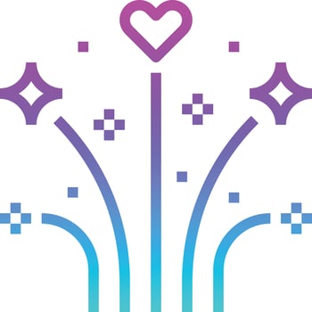 fireworks party christmas rocket celebration cultures birthday and party - gradient icon vector
