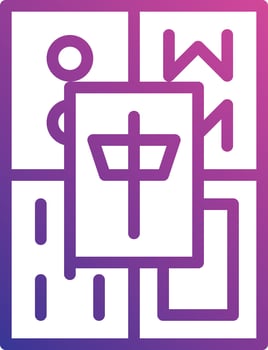 mahjong chinese game board - gradient icon vector
