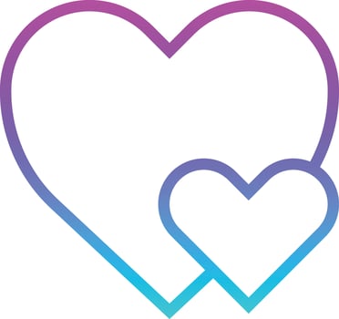 love heart shapes like - gradient icon vector