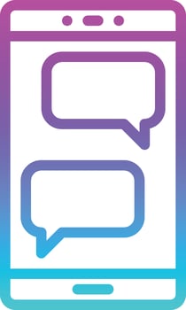 mobile messaging messenger social multimedia - gradient icon vector