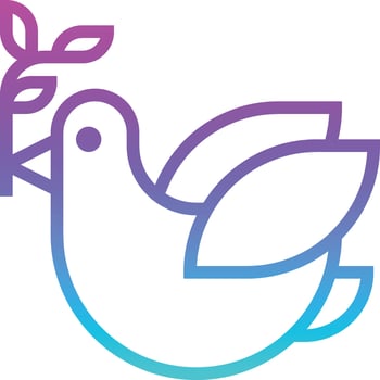 peace dove hippie pacifism cultures - gradient icon vector