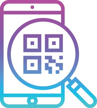 qr code scan mobile ecommerce - gradient icon vector
