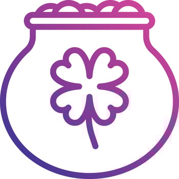 pot of luck clover coin gold - gradient icon vector