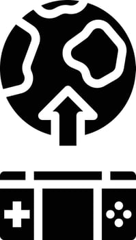 online game console worldwide play multimedia - solid icon vector