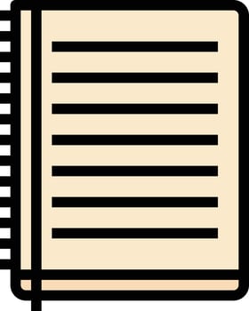 notebook stationery write - filled outline icon vector