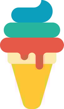 soft serve ice cream food sweet summer summertime dessert - flat icon vector
