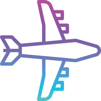 airplane transportation plane - gradient icon vector