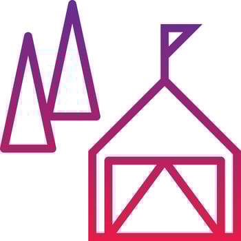 camping scenery miscellaneous nature landscape tent - gradient icon vector
