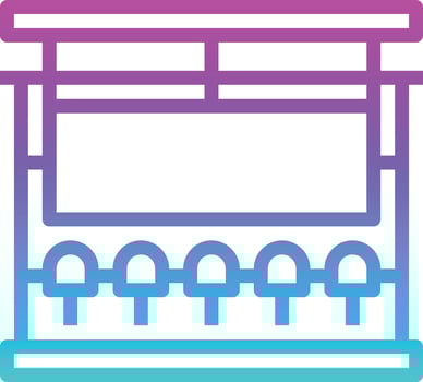 bus stop transportation public - gradient icon vector