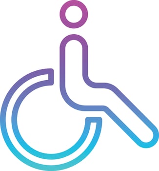 disabled person wheelchair - gradient icon vector